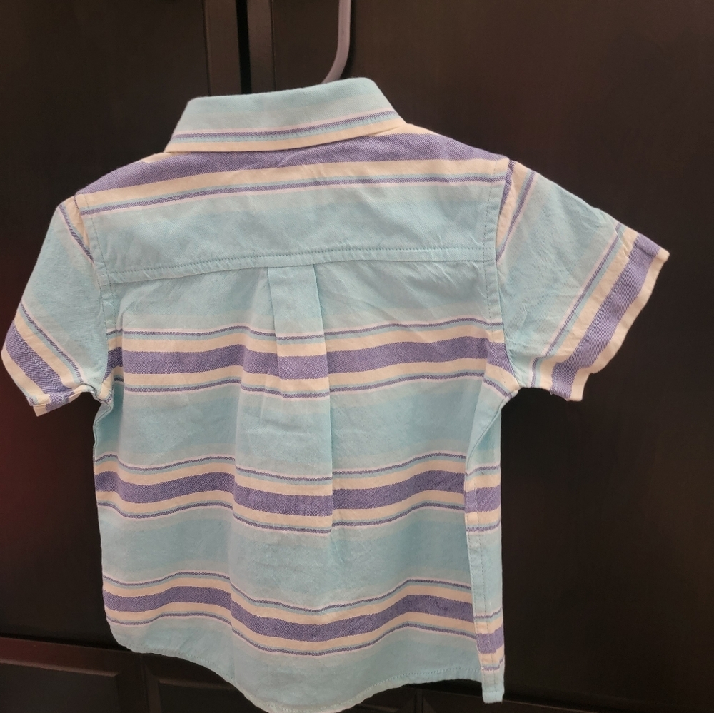 The children's place toddler boys striped button down shirt blue